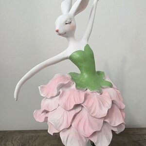 Easter Bunny Ballerina in Beautiful Pink Dress Figurine Easter Decor 2026